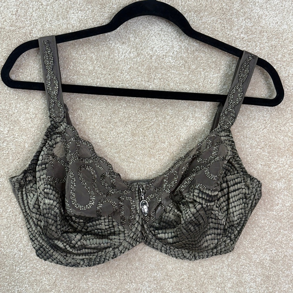 LOUISA BRACQ Bra Women's 36G 36DDDD Brown Underwire Charm Luxury Elegant French